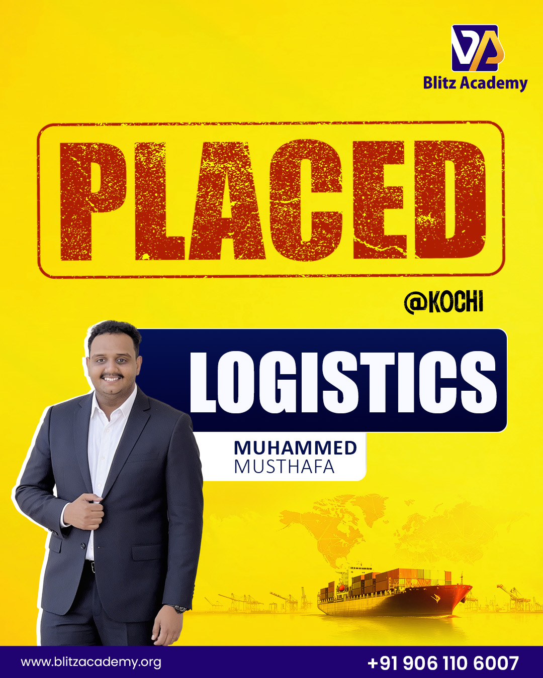 Muhammed Musthafa, placed as Logistics (Kochi)